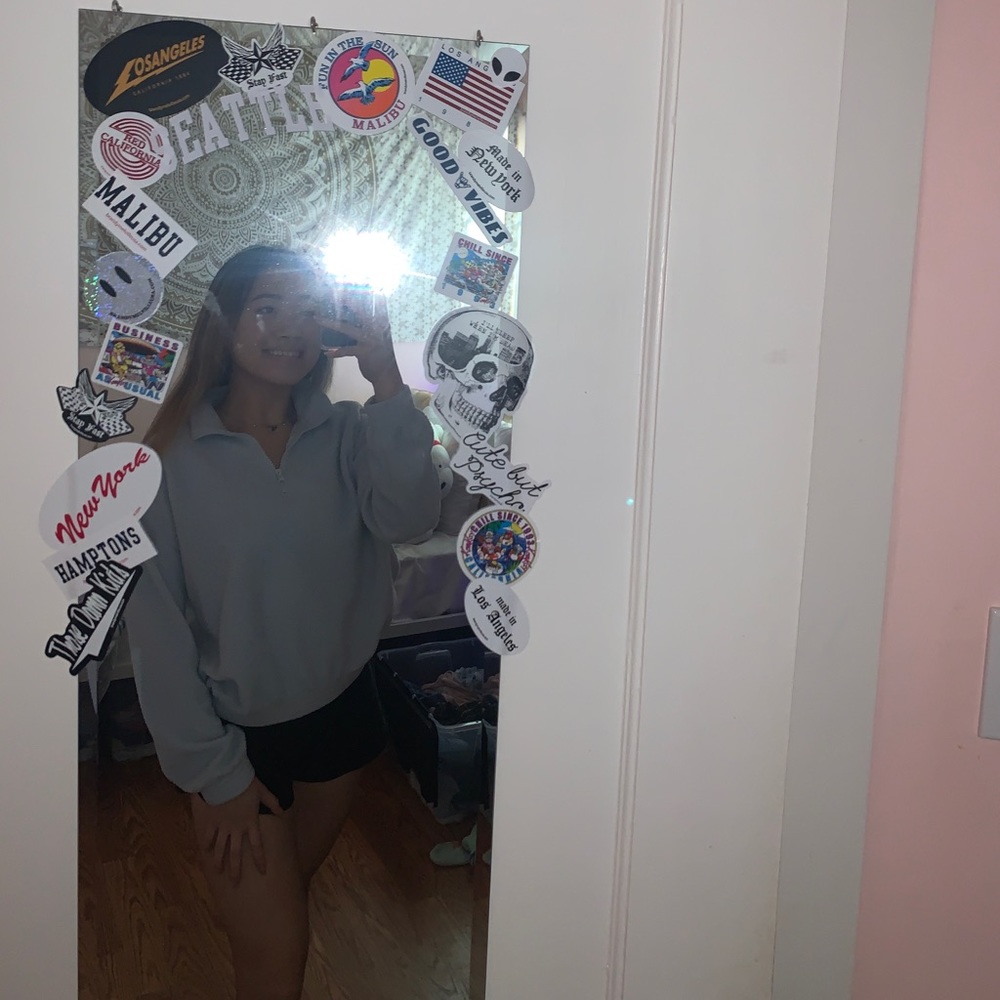 pacsun light blue quarter zip